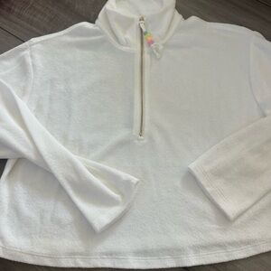 Stoney Clover Lane White Hoodie with Colorful Beads